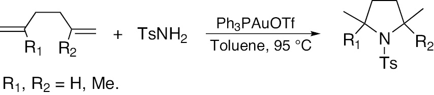 Scheme 58: Pyrrolidine formation upon cyclization of hexa-1,5-dienes with tosylamide.