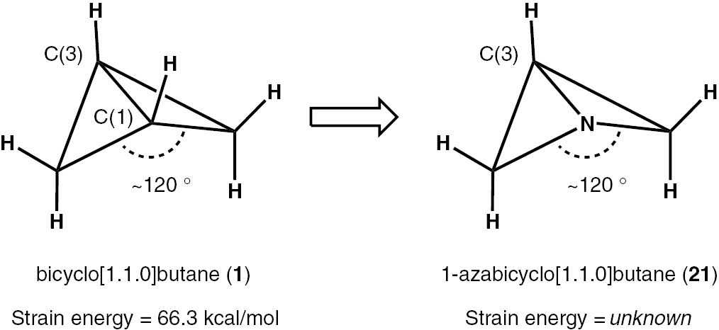 Fig. 2: The structure of 1-azabicyclo[1.1.0]butane (21).