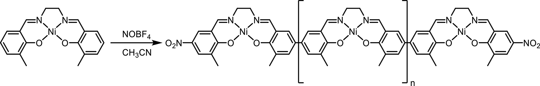 Fig. 4: 
Chemical polymerization of [Ni(CH3-Salen)].
