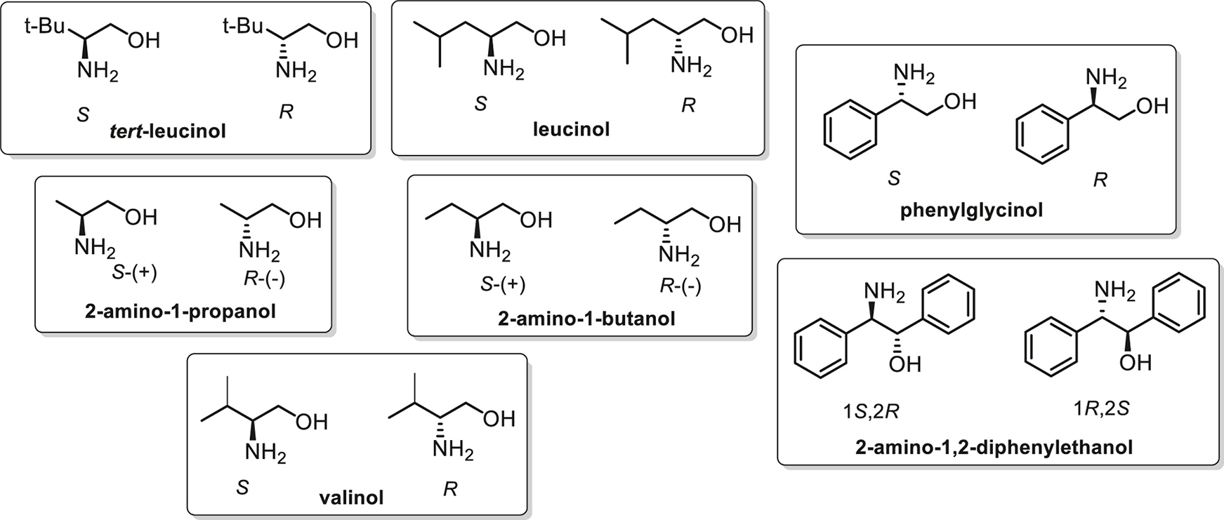Fig. 1: 
The panel of amino alcohols employed for the evaluation of the detecting abilities of the synthesized BINAM derivatives.