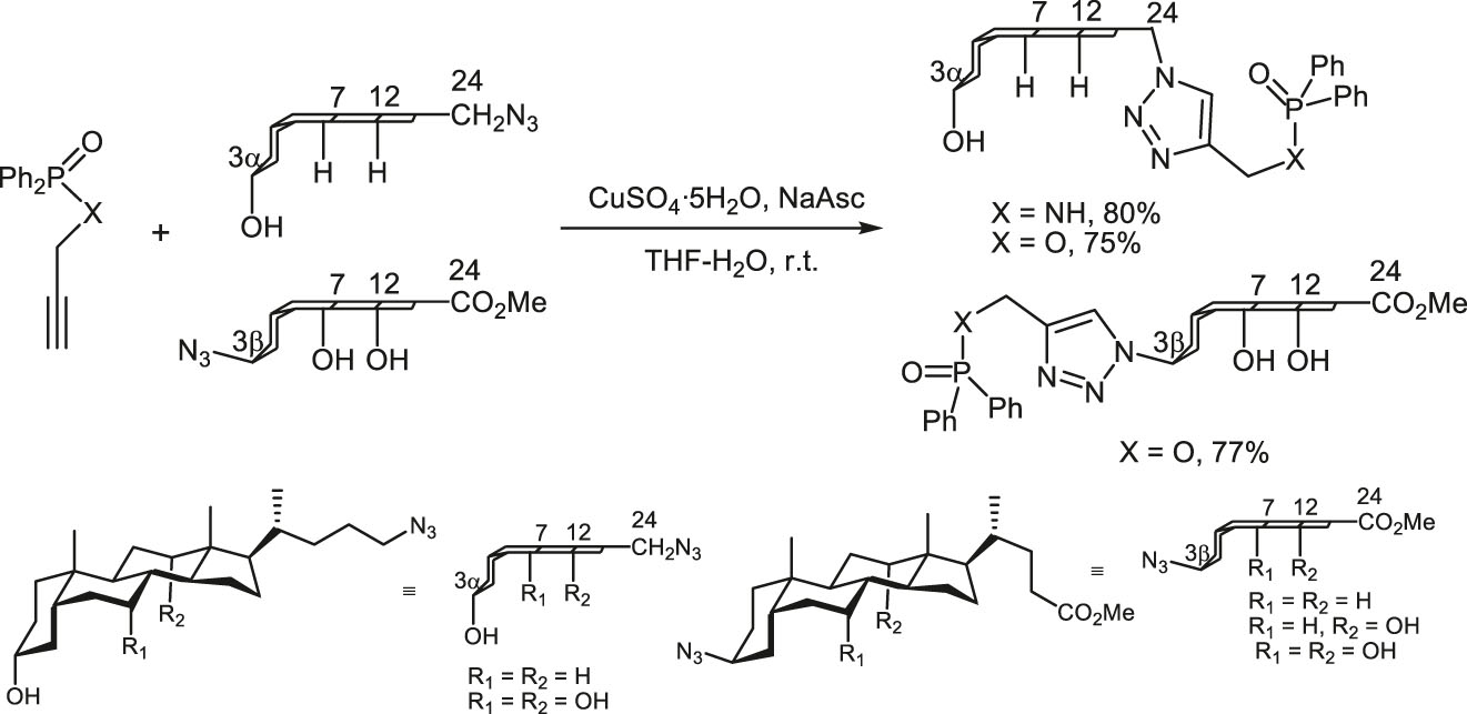 Scheme 27:
Click reaction in the steroids modifications.