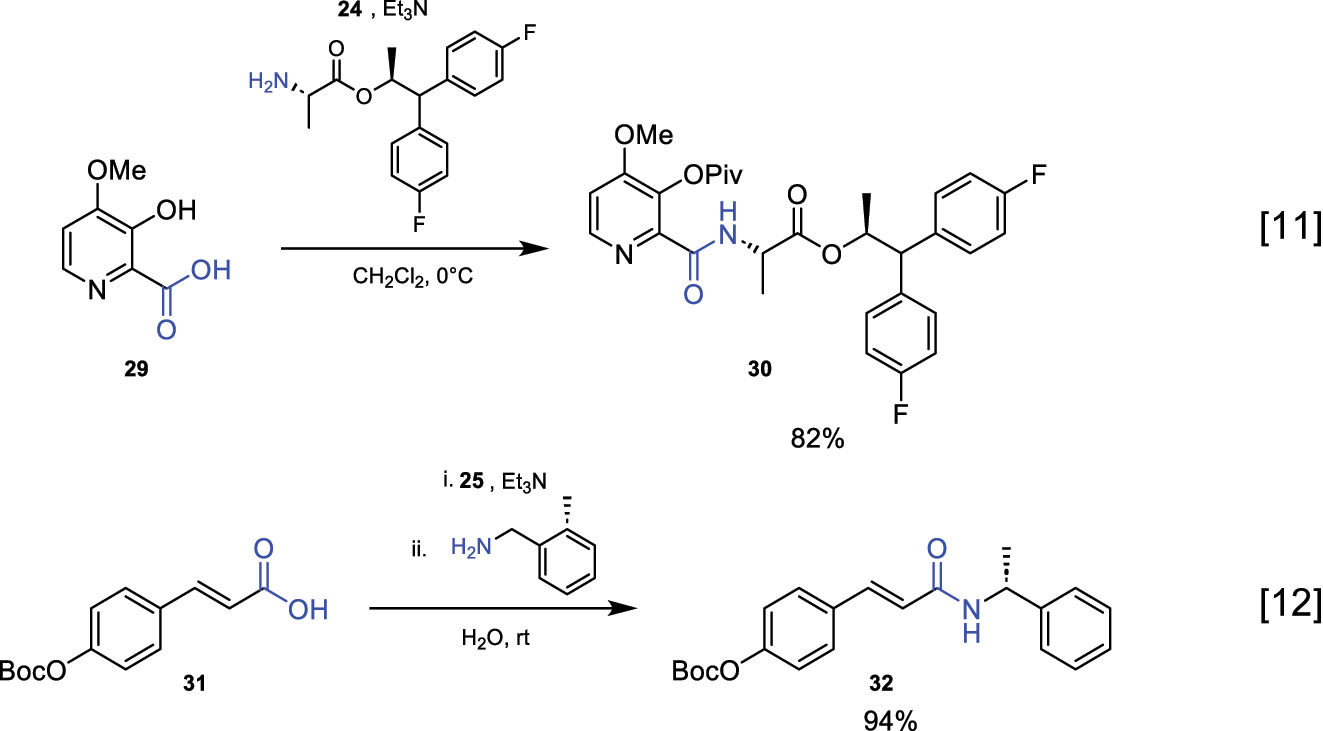 Fig. 11:
Reaction for amide bond formation via mixed anhydrides.