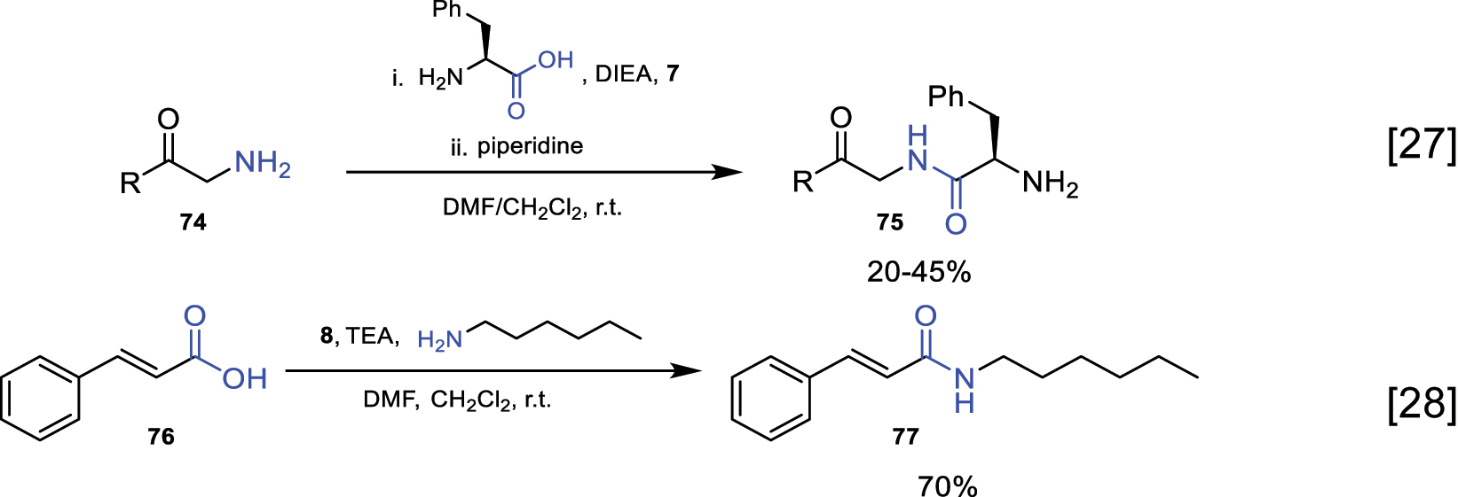 Fig. 31:
Amidation reaction using phosphonium salt-derived reagents.