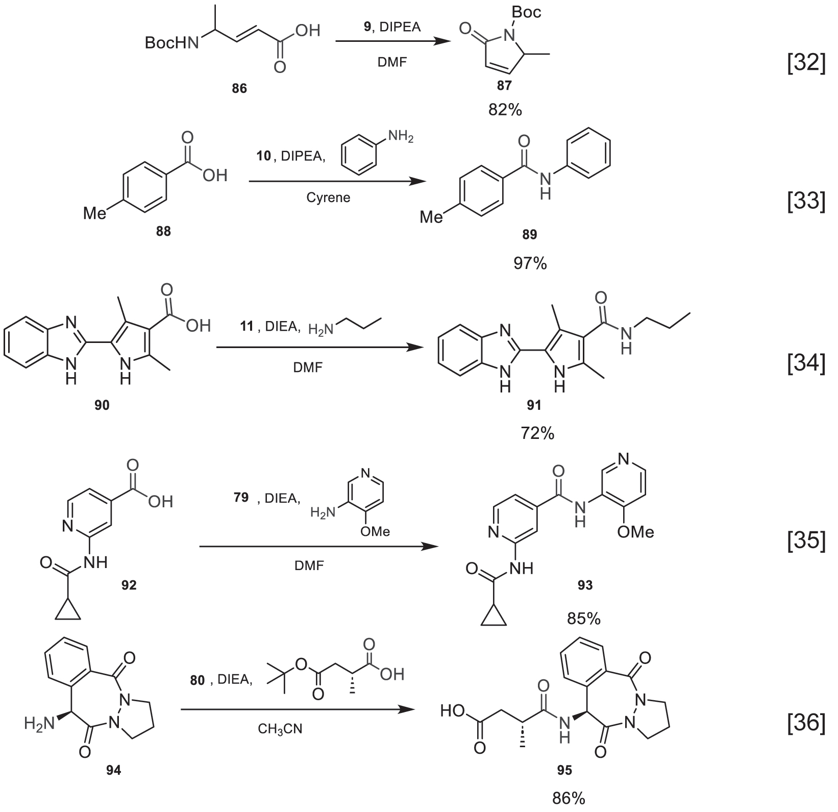Fig. 37:
Amide bond formation reaction using reagents derived from guanidinium and uronium salts.