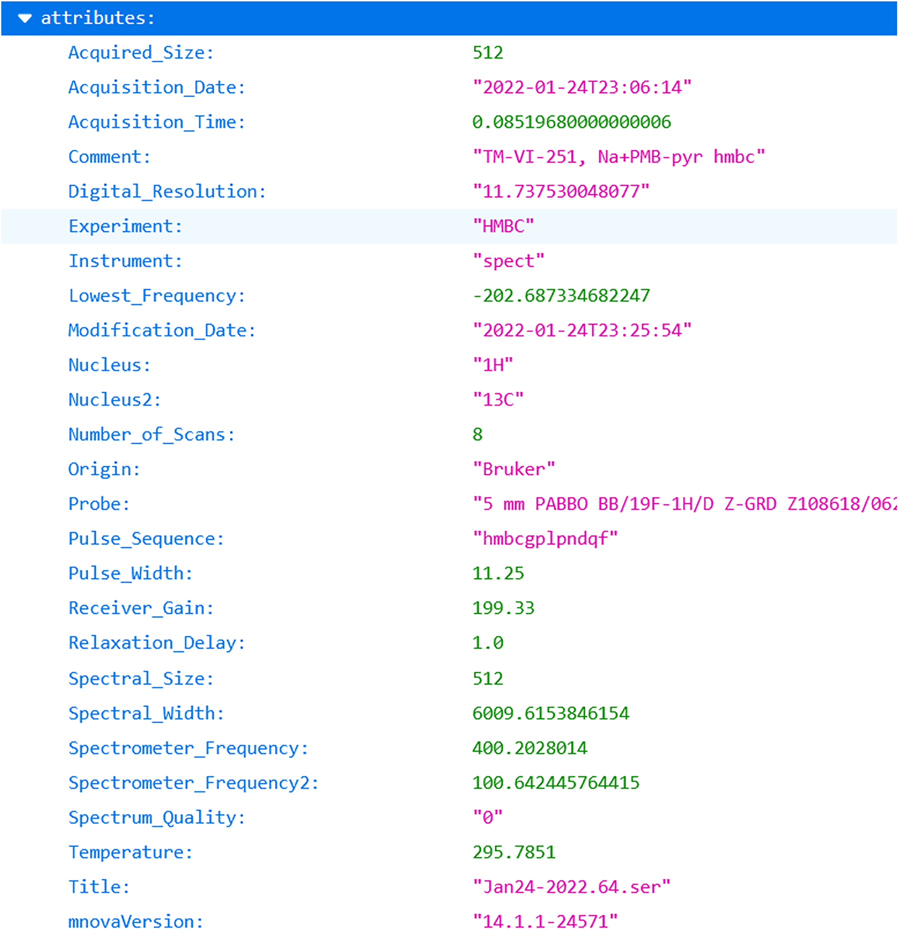 Fig. 8:
Attributes extractable from a third-party vendor that may or may not have equivalences as IFD.property items. Some of these values correlate directly with IFD dataset properties, but many do not. Though not standardized, these additional metadata may be valuable within certain contexts.