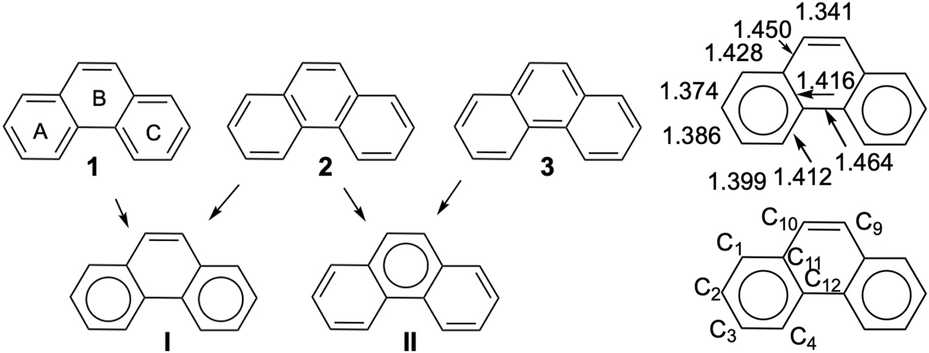 Fig. 1: 
Phenanthrene’s localized structures and X-ray parameters (in Å).
11


