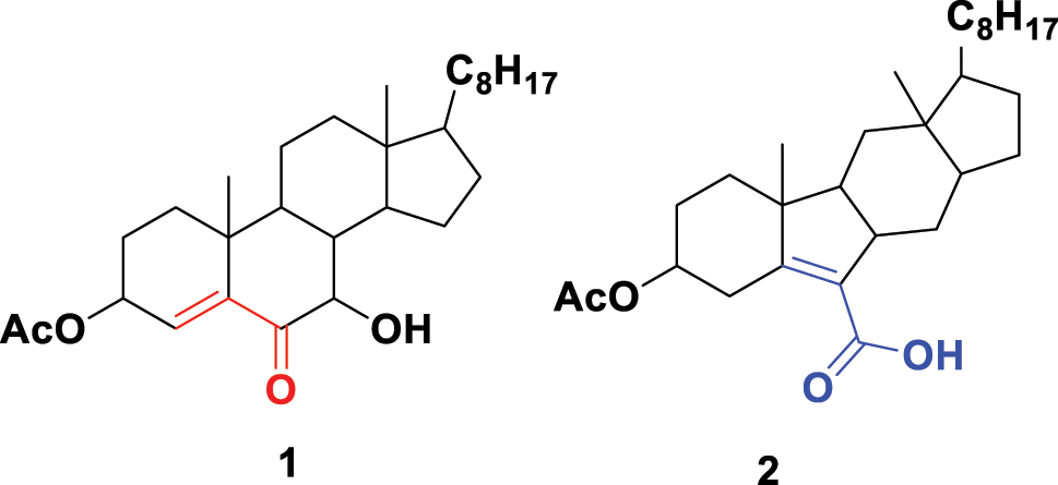 Fig. 2: 
Woodward’s structural revision of steroid 1 to 2 based on its UV-visible spectrum.
