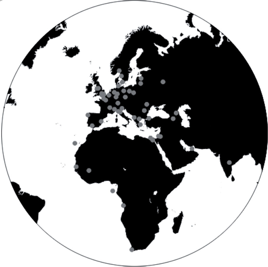 Abb. 1 Biennial Foundation. Directory of Biennials http://www.biennialfoundation.org/biennial-map/