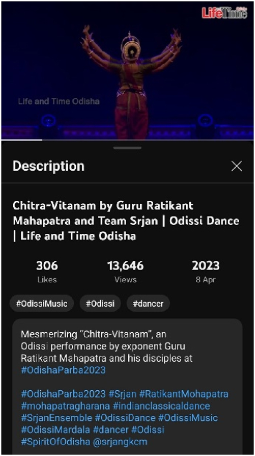 Figure 5: 
A screenshot taken from the Youtube video “Chitra-Vaitnam…” on Life and Time Odisha.
