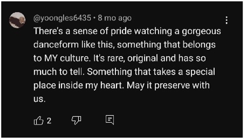 Figure 6: 
A screenshot of a comment under the YouTube video “Chaitra Vaitnam…”
