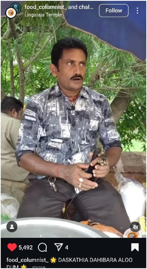 Figure 25: 
A screenshot of an Instagram post “DASKATHIA DAHIBARA…” on the account “food_columnist_”.
