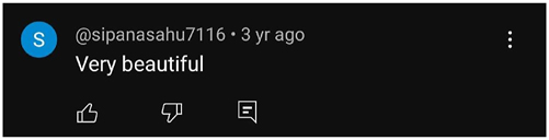 Figure 28: 
A screenshot of a comment on the “Ranapa Dance…” on the “S.Venkat Rao Reddy” YouTube channel.
