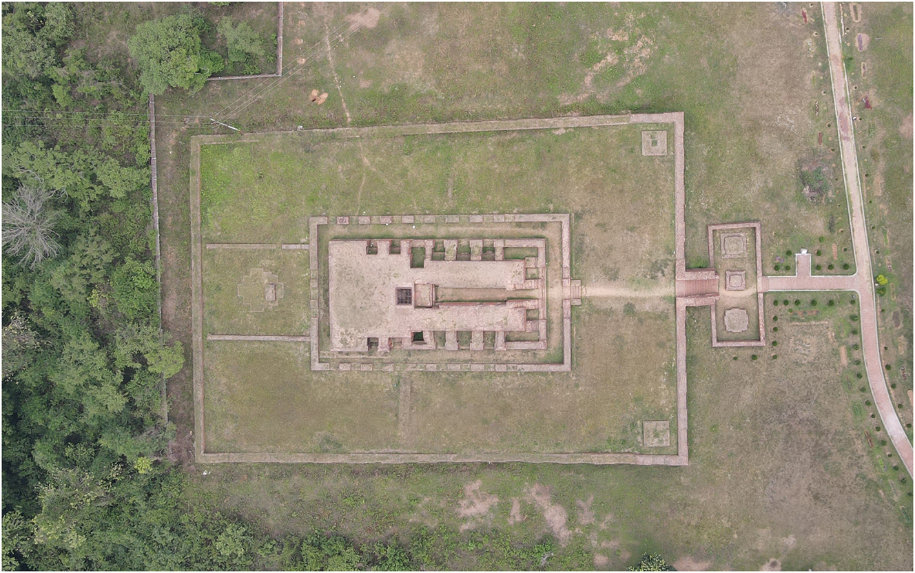 Figure 3:
Aerial photograph of the Itakhola Mound temple; source: Alam (2024).