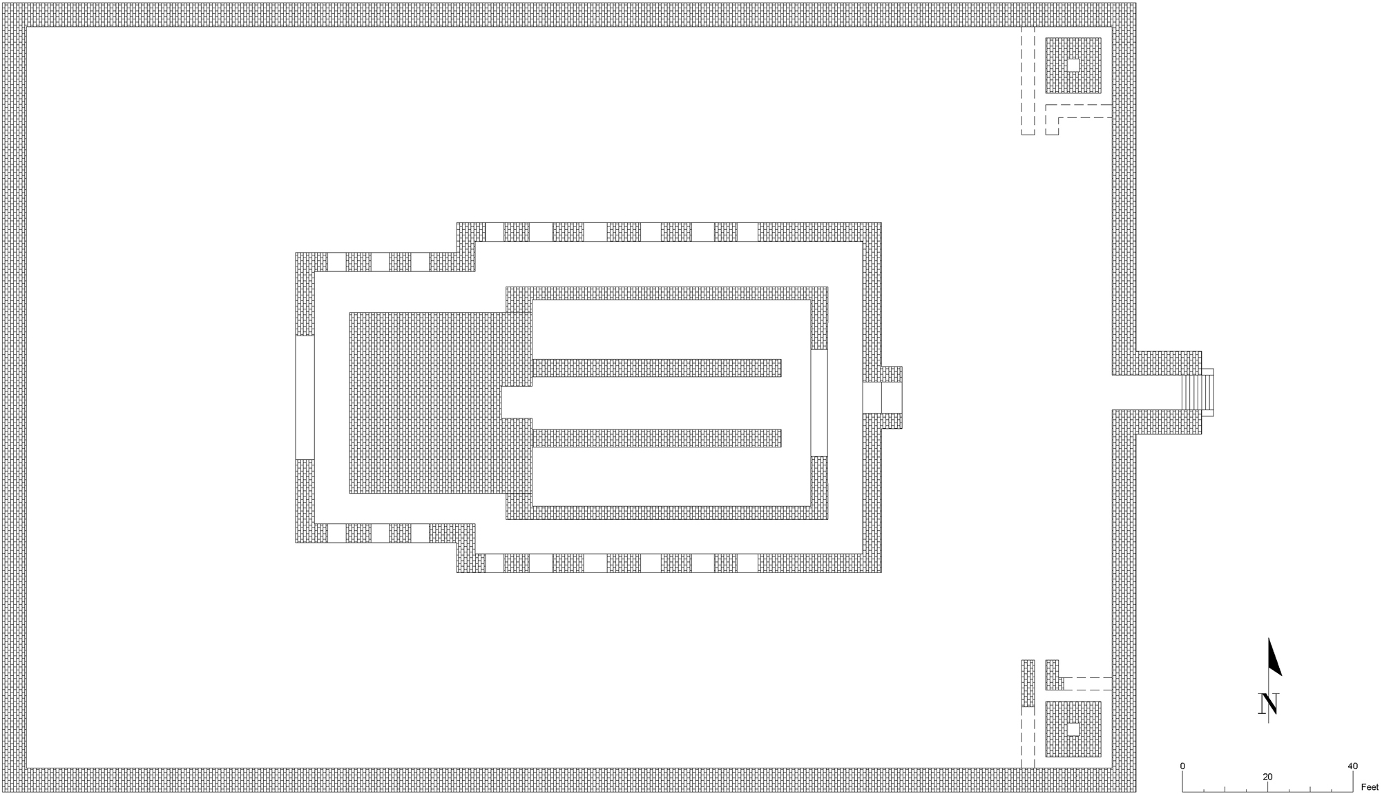 Figure 9:
Digitized ground plan of the first phase of the Itakhola Mound Temple, modified after Rahman (1992, 13).