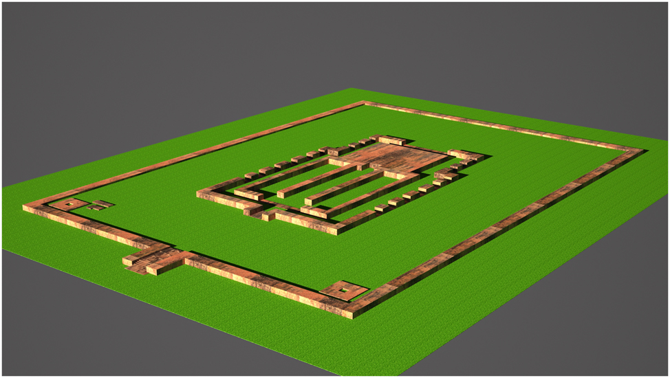 Figure 10:
Created 3D model of the first phase of Itakhola Mound Temple.