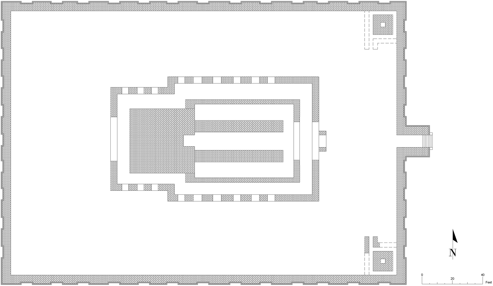 Figure 11:
Digitized ground plan of the second phase of the Itakhola Mound Temple, modified after Rahman (1992, 16).
