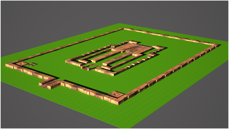 Figure 12:
Created 3D model of the second phase of Itakhola Mound Temple.