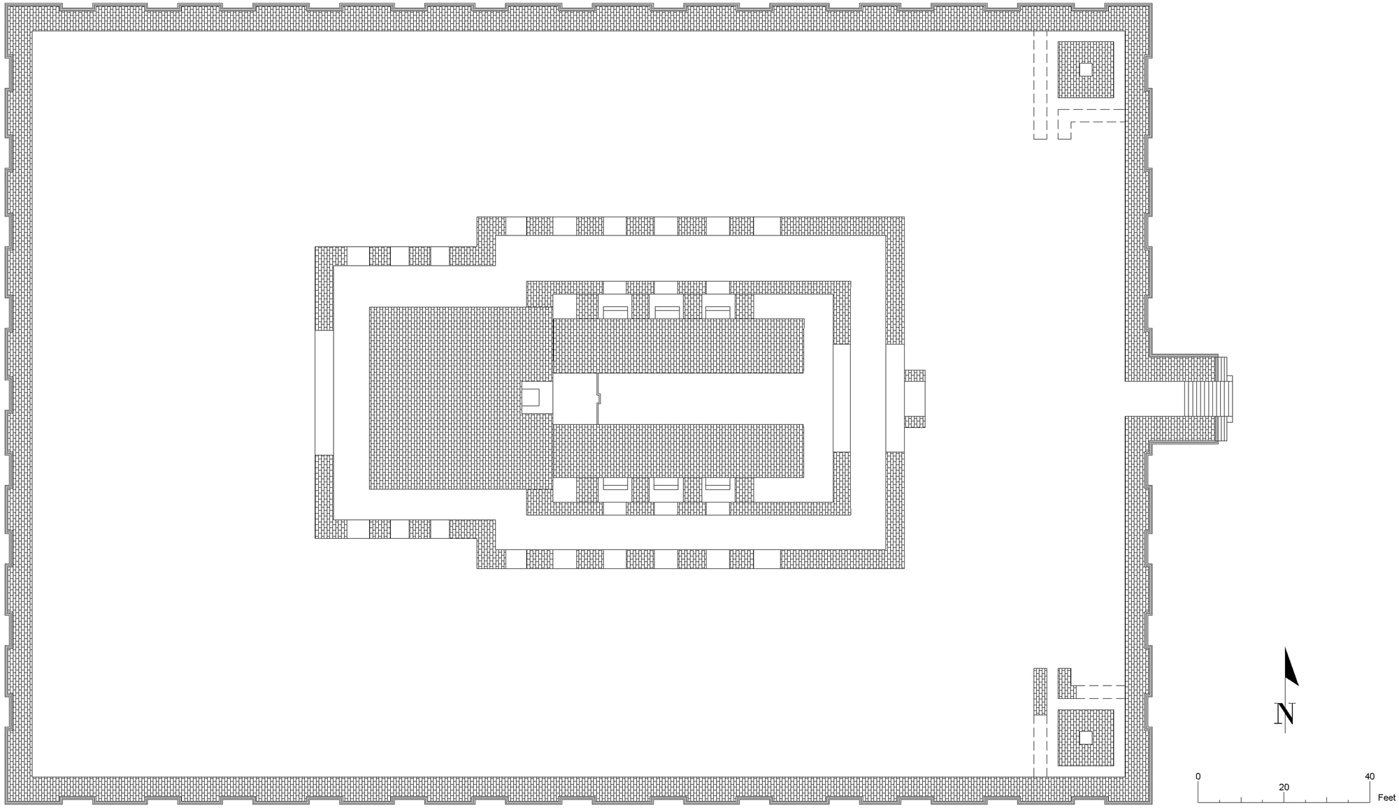 Figure 13:
Digitized ground plan of the third phase of the Itakhola Mound Temple, modified after Rahman (1992, 21).