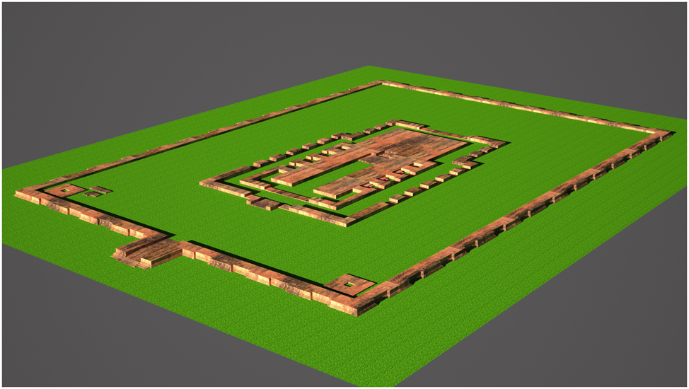 Figure 14:
Created 3D model of the third phase of Itakhola Mound Temple.