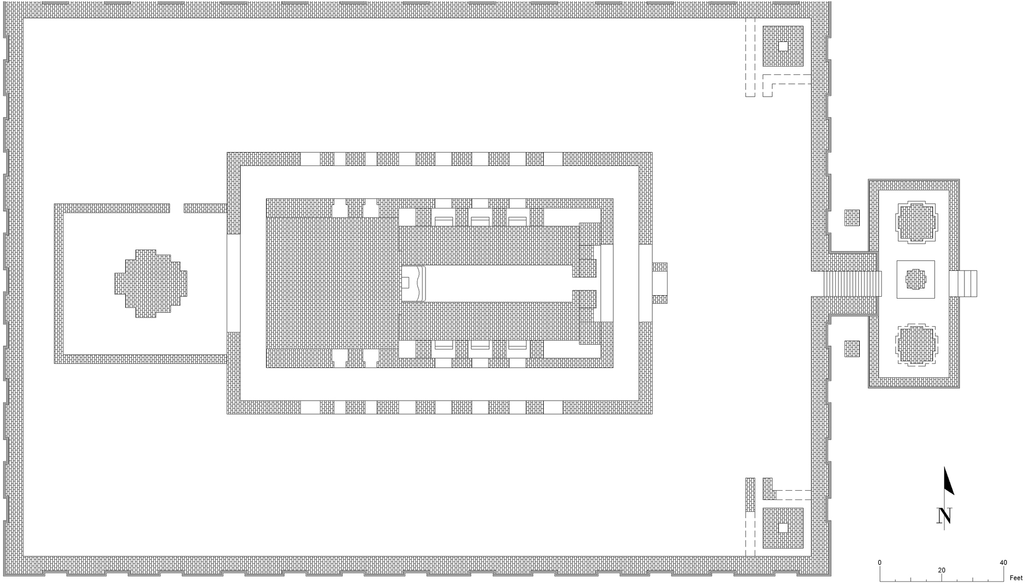 Figure 15:
Digitized ground plan of the fourth phase of the Itakhola Mound Temple, modified after Rahman (1992, 24).