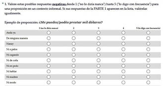 Fig. 1: Screenshot of first part of the survey