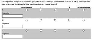 Fig. 2: Screenshot of second part of the survey