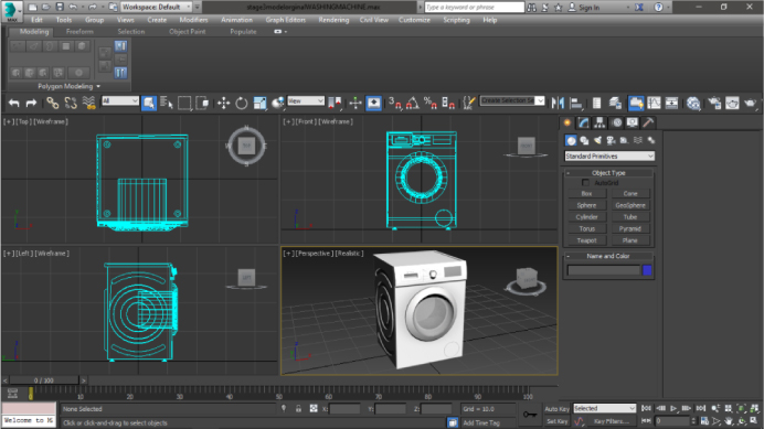 Figure 3 3D model of washing machine in 3ds Max
