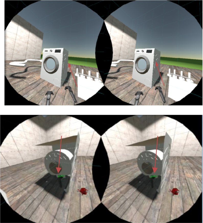 Figure 5 VR learning and teaching environment on an example of a washing machine and its components