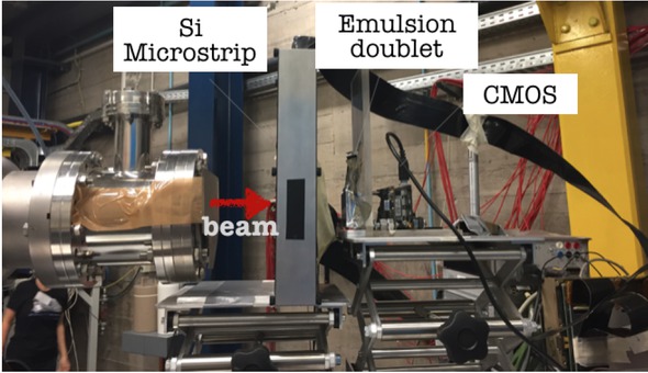 Figure 3 Scheme of the setup emulsion exposure at LNS.