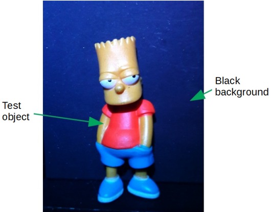 Figure 1 Colorful test object with a black background under RGB light-emitting diode (LED) illumination