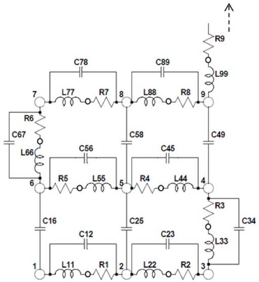 Figure 8 Spice equivalent circuit of a HT∘ coil.