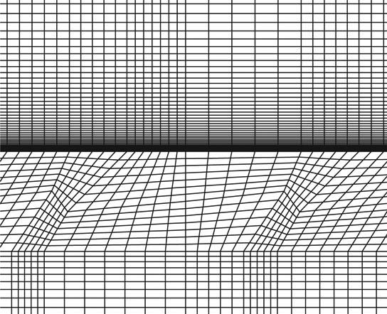 Figure 3
Grids at the central plane of the hole.