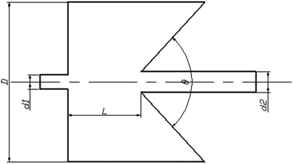 Figure 1 
                  Outline of the nozzle.
               