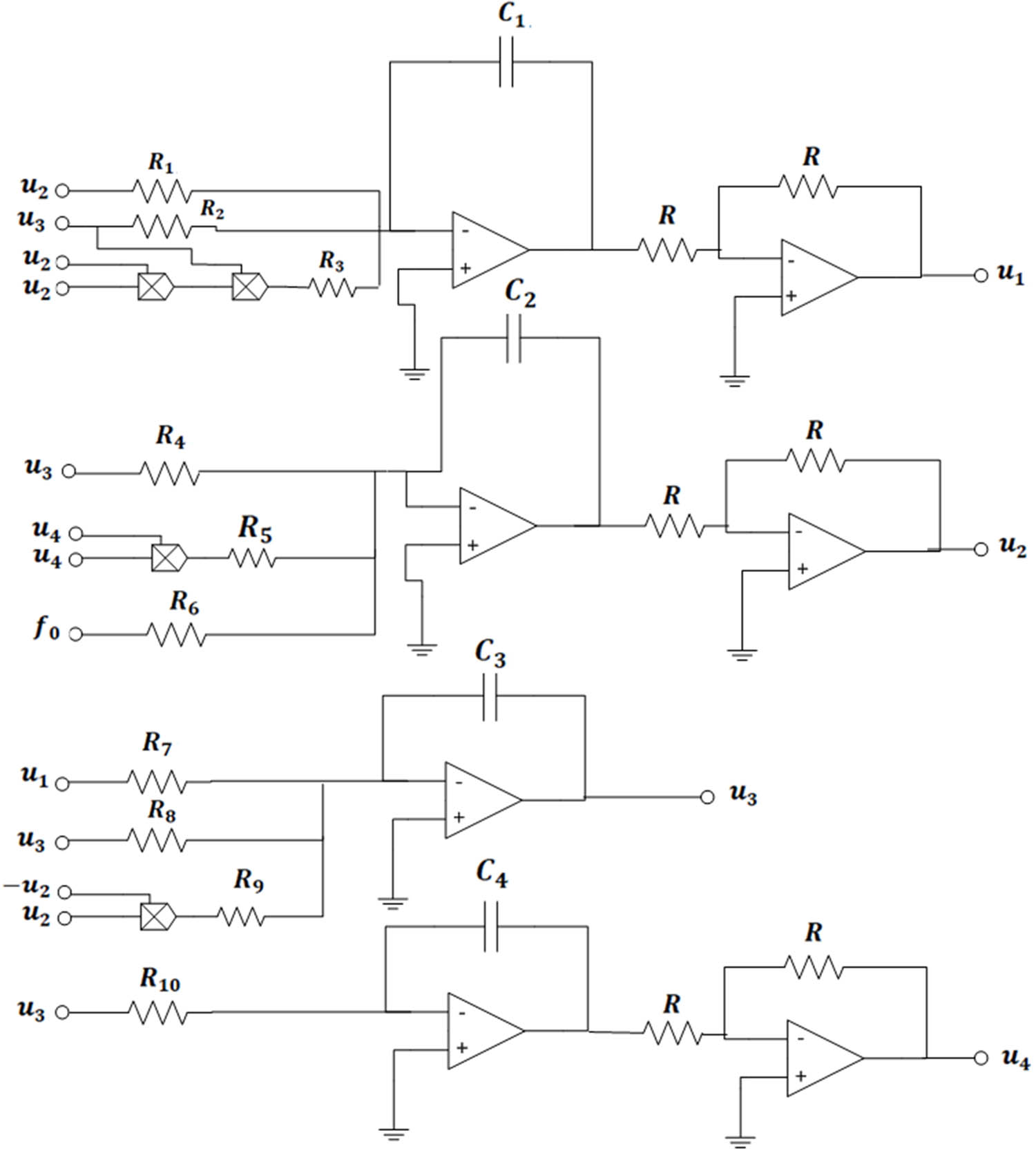 Figure 8 
               Circuit diagram of model (3.1).