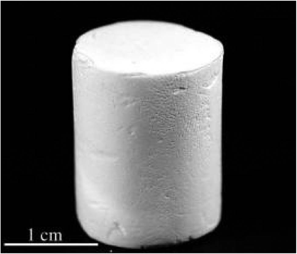 Figure 11: Example of aerocellulose from NaOH-gels, reprinted with permission from Ref. [119]. Copyright (2008) American Chemical Society.