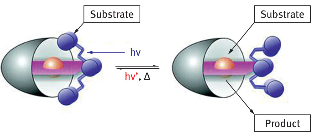 Fig. 16 Concept of photomodulating axial accessibility and therefore catalytic activity in azobenzene-substituted metalloporphyrins. Reprinted with permission from [58]. Copyright (2006) American Chemical Society.