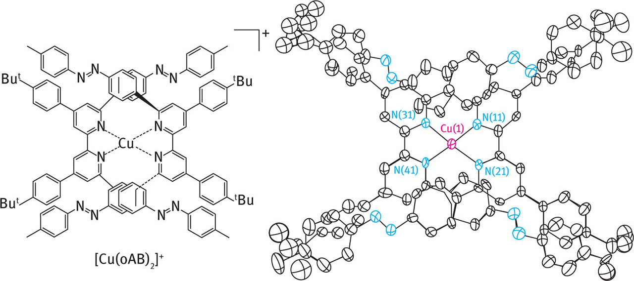 Fig. 20 Azobenzene–Cu complex obtained by Kume et al. [67]. Reprinted with permission from [67]. Copyright (2005) American Chemical Society.