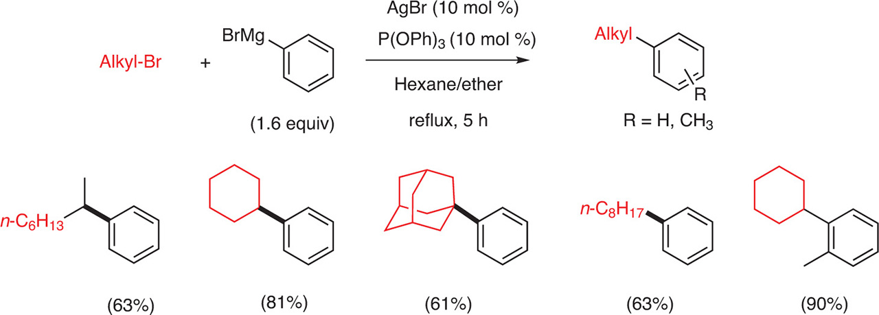 Fig. 4 Coupling between an aryl Grignard and an alkyl halide.