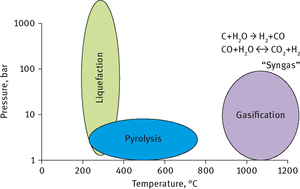 Figure 7: Thermochemical conversion pathways.