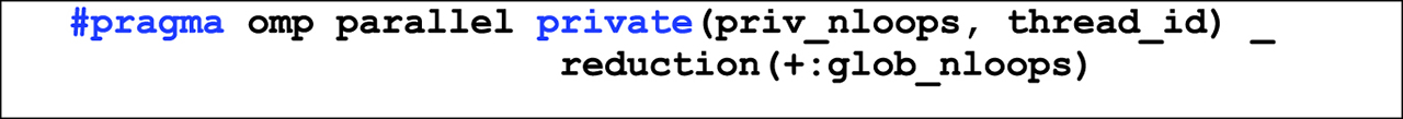 Figure 4: Syntax of the compiler directive that invokes output reduction of parallel processes.