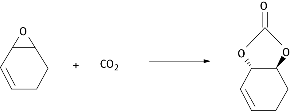Figure 10: Hypothetical reaction of 1,2-epoxy-3-cyclohexene to produce a trans cyclic carbonate. This product is not observed experimentally, the corresponding cis product is.