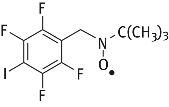 Figure 9: Structure of 2,3,5,6-tetrafluoro-4-iodobenzyl tert-butyl nitroxide.