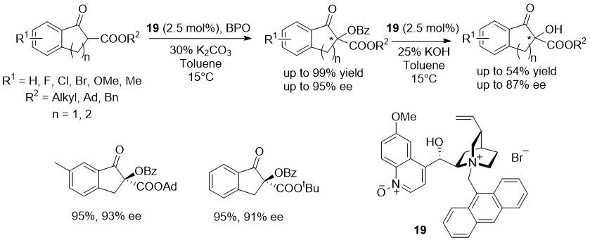 Figure 17: 
            Enantioselective α-benzoyloxylation of β-keto esters.
          