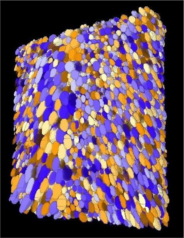 Figure 8: 
Foam pores of a polyurethane foam sample as obtained by tomography after the separation process [29].

