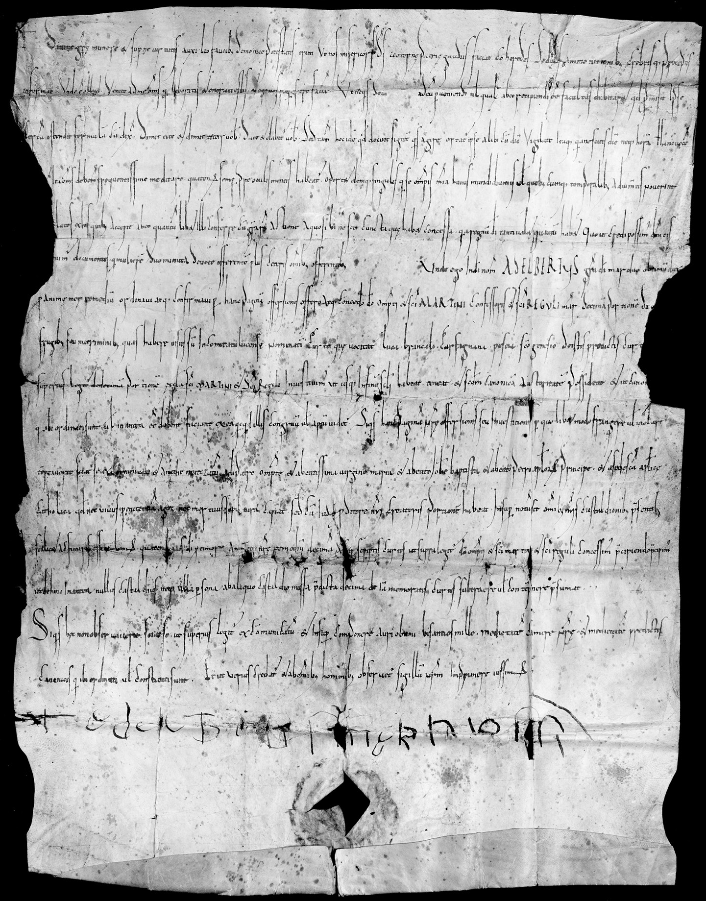 Fig. 1: Offersionis pagina del marchese di Tuscia Adalberto (© ASDL, ACL, D, Priv. CC 1).