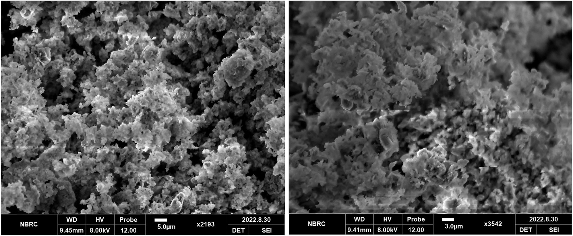 Figure 2:
SEM micrographs of calcium titanate doped with cerium.