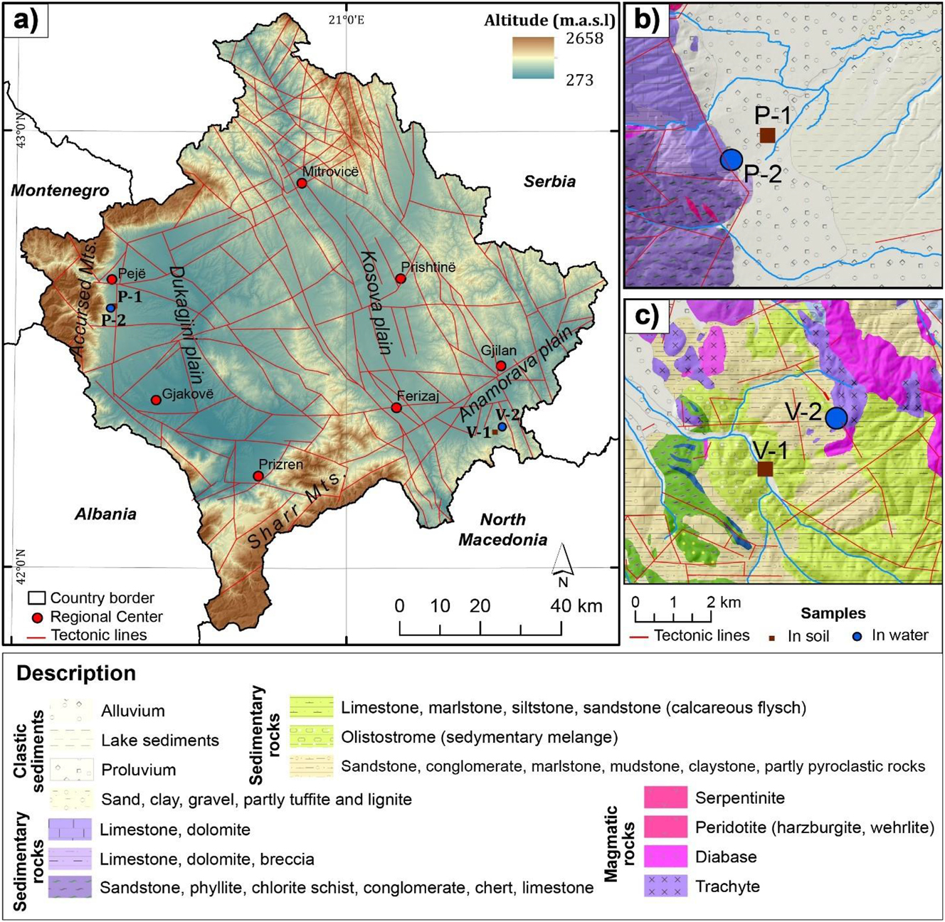 Figure 1:
Map of the study area as well as geological characteristics and tectonic.