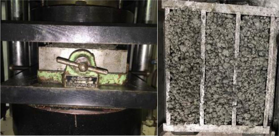 Figure 1 Forming test of recycled permeable bricks