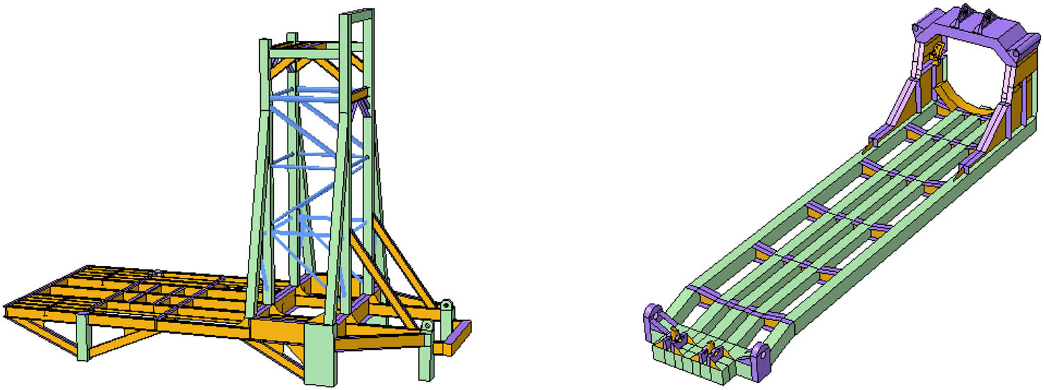 Figure 12 
                  Location of composite materials for launcher structure.
               