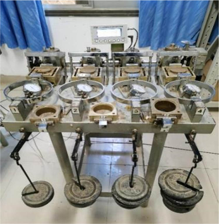 Figure 8
Quadruple constant strain direct shear apparatus.